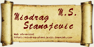 Miodrag Stanojević vizit kartica